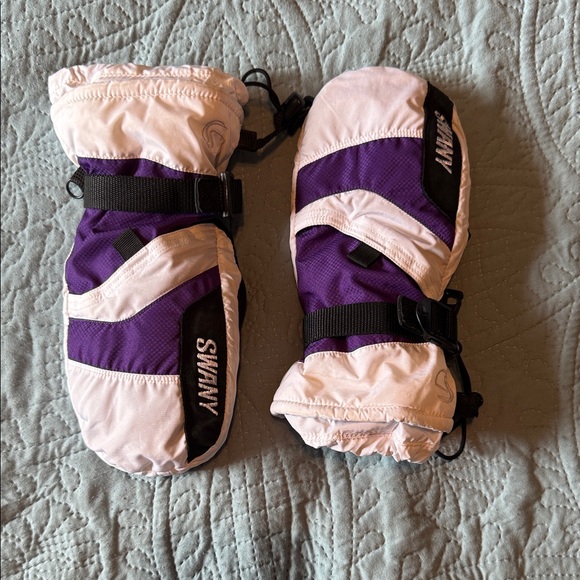 Swany Purple and White Mittens Size Youth XL - Picture 1 of 4